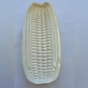 Set of 5 Whittier Pottery Corn on the Cob Dishes | Vintage White Corn Plates